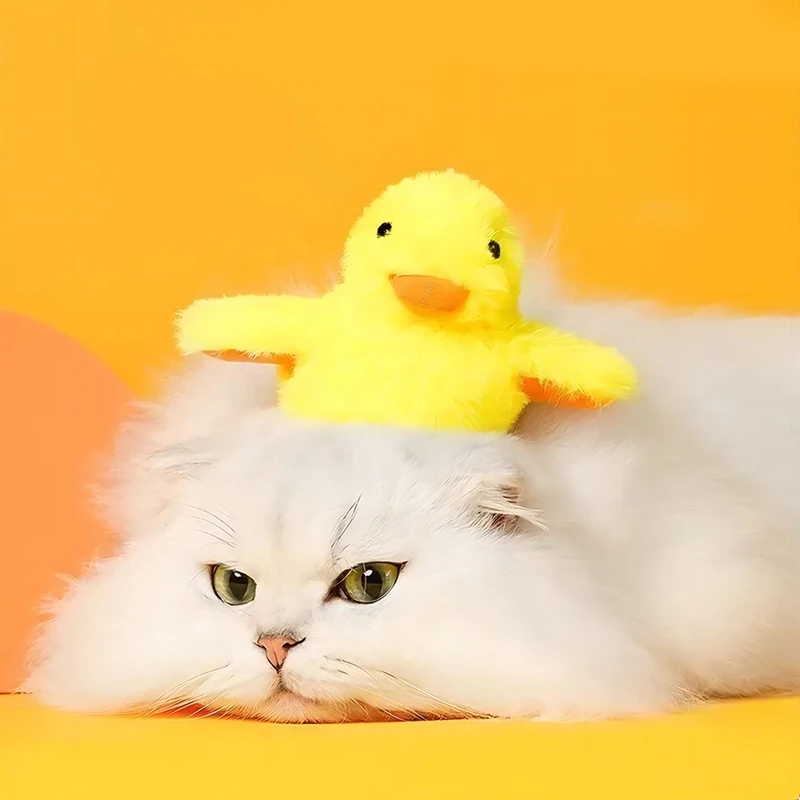 Juguetes para gatos, pato batiente recargable, sonido realista, gatito activado por tacto, juguete de peluche interactivo para gatos, juguetes para hacer ejercicio