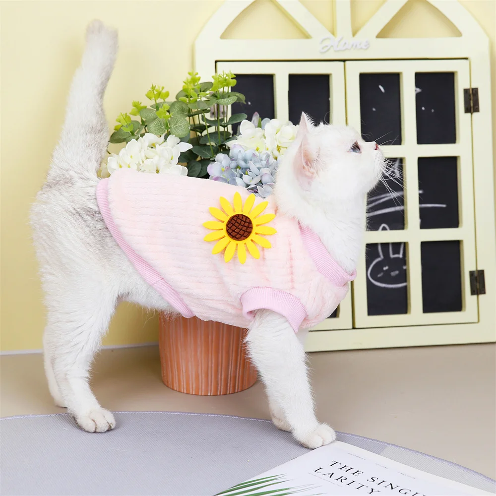 Suéter cálido de lana para cachorros y gatos, ropa para mascotas de otoño e invierno para perros pequeños, ropa Sphynx, Sudadera con capucha para gatitos, disfraz de abrigo para mascotas - imagen 5