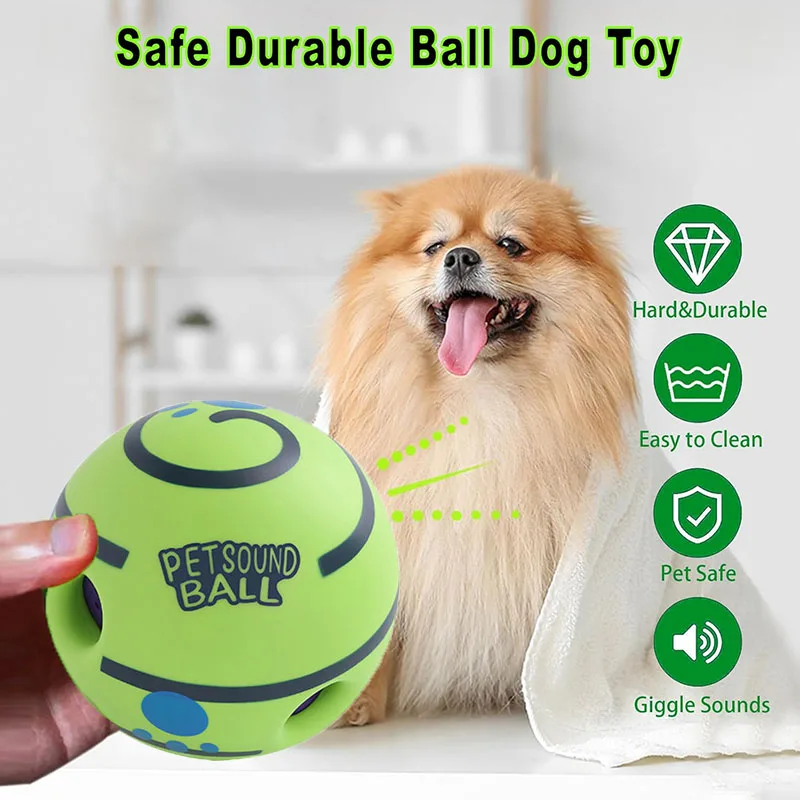 Wobble Wag Giggle Ball, juguete interactivo para perros, sin batería, juguetes chirriantes para perros pequeños, medianos y grandes, juguete de atención para perros - imagen 5