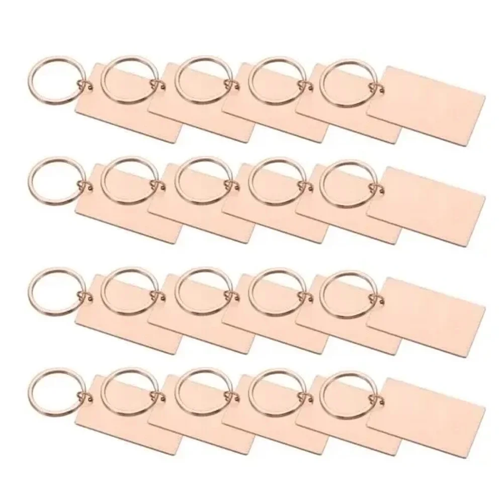 Etiquetas rectangulares de acero inoxidable personalizadas, colgante de llavero personalizado, accesorio de Collar, 10 Uds. - imagen 5