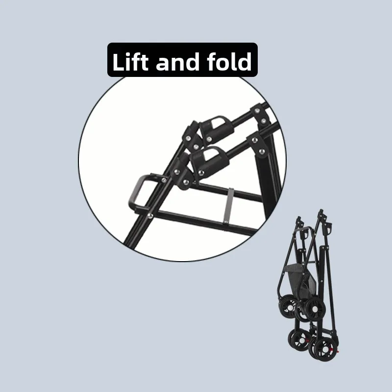 Pet Strollers Cat and Dog Cart Small and Lightweight Foldable Teddy Go Out Trolley Go Out Detachable Pet Products - imagen 3