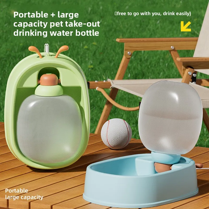 Botella de Agua Portátil 2 en 1 para Perros – Bebedero y Comedero