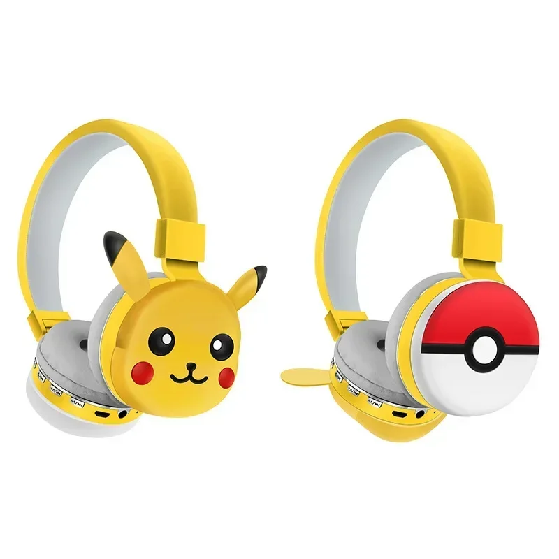 Anime Pikachu Go auriculares Bluetooth auriculares inalámbricos auriculares estéreo de dibujos animados con micrófono Hottie Y2k regalos de moda para niños - imagen 5