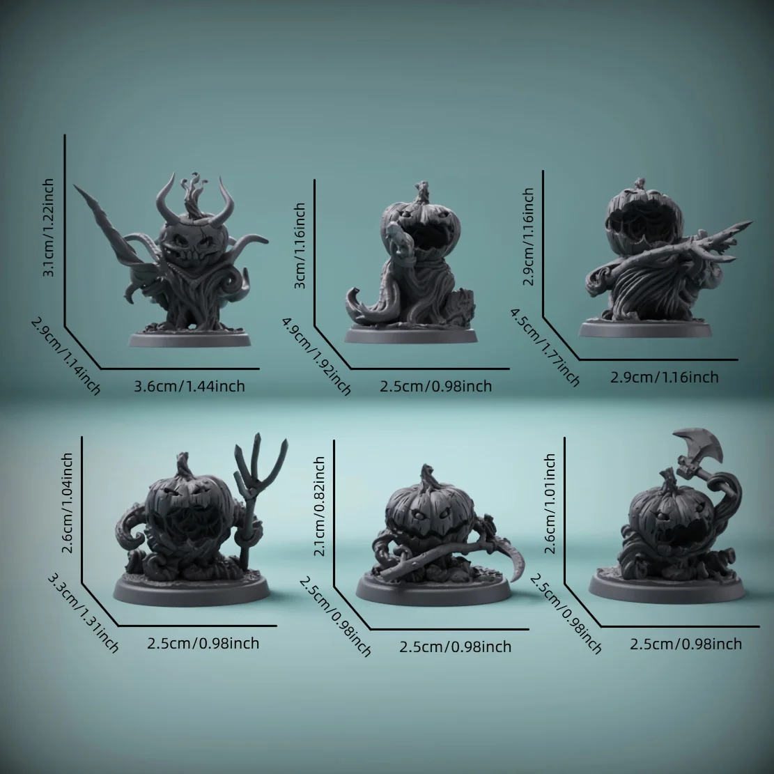 Figuras miniatura monstruos Halloween – Resina para juegos de rol - imagen 2