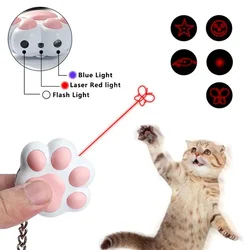 Juguetes láser para Gato, juguete láser multifuncional recargable para gatos, patrón de transformación interactivo, juguete láser para entrenamiento de gatitos, accesorios para perros y gatos