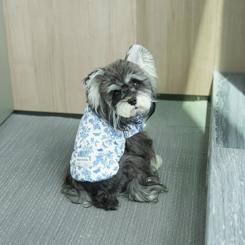 Ropa de invierno para perros con anillo de correa, abrigo de algodón para mascotas para clima frío, chaleco cálido de lana para perros, chaqueta suave a prueba de viento, trajes para mascotas - imagen 4