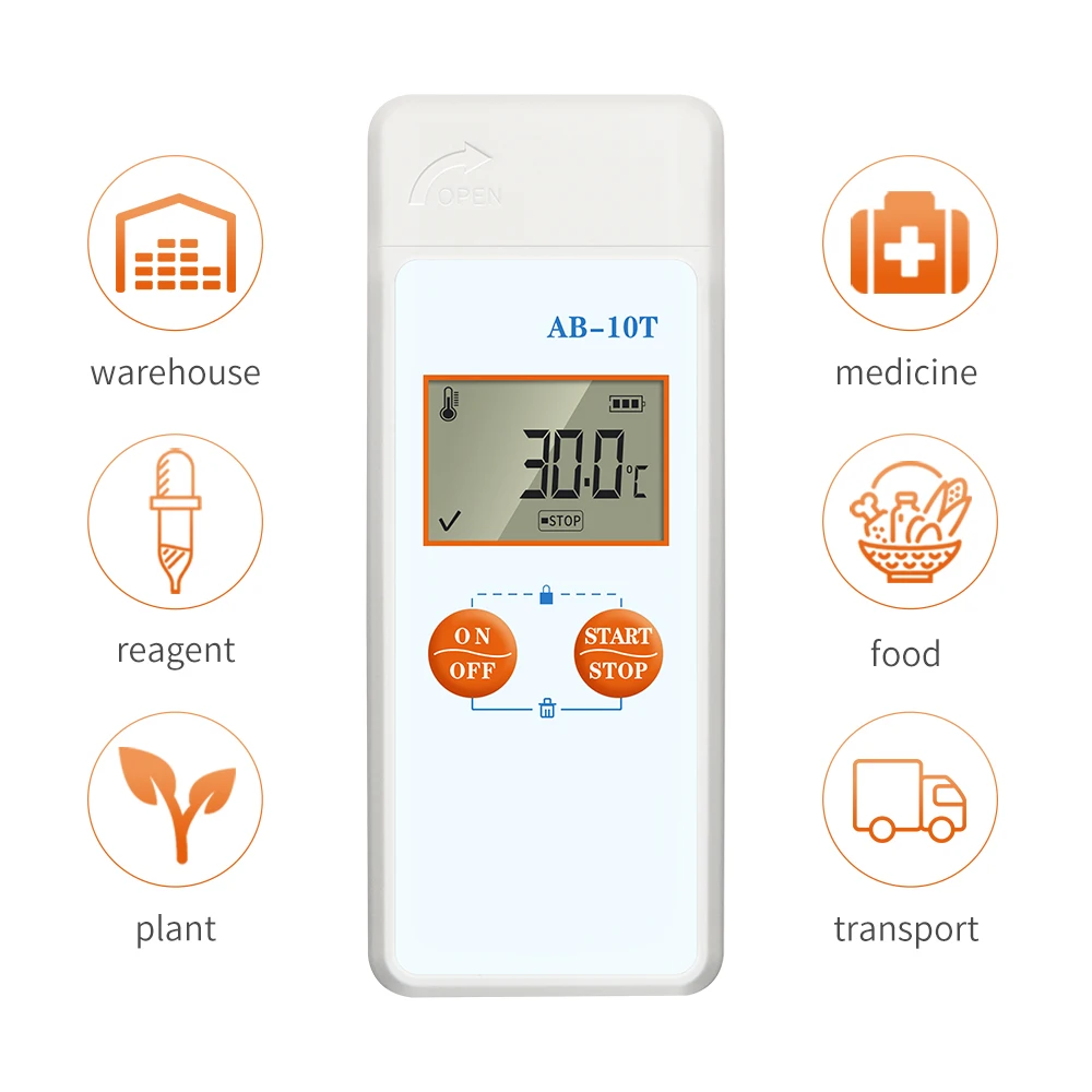 Registrador de datos de temperatura USB AB-10T, Mini registrador de temperatura, pantalla LCD, registrador de datos, termómetro de capacidad de 48000 puntos para medicina alimentaria - imagen 2