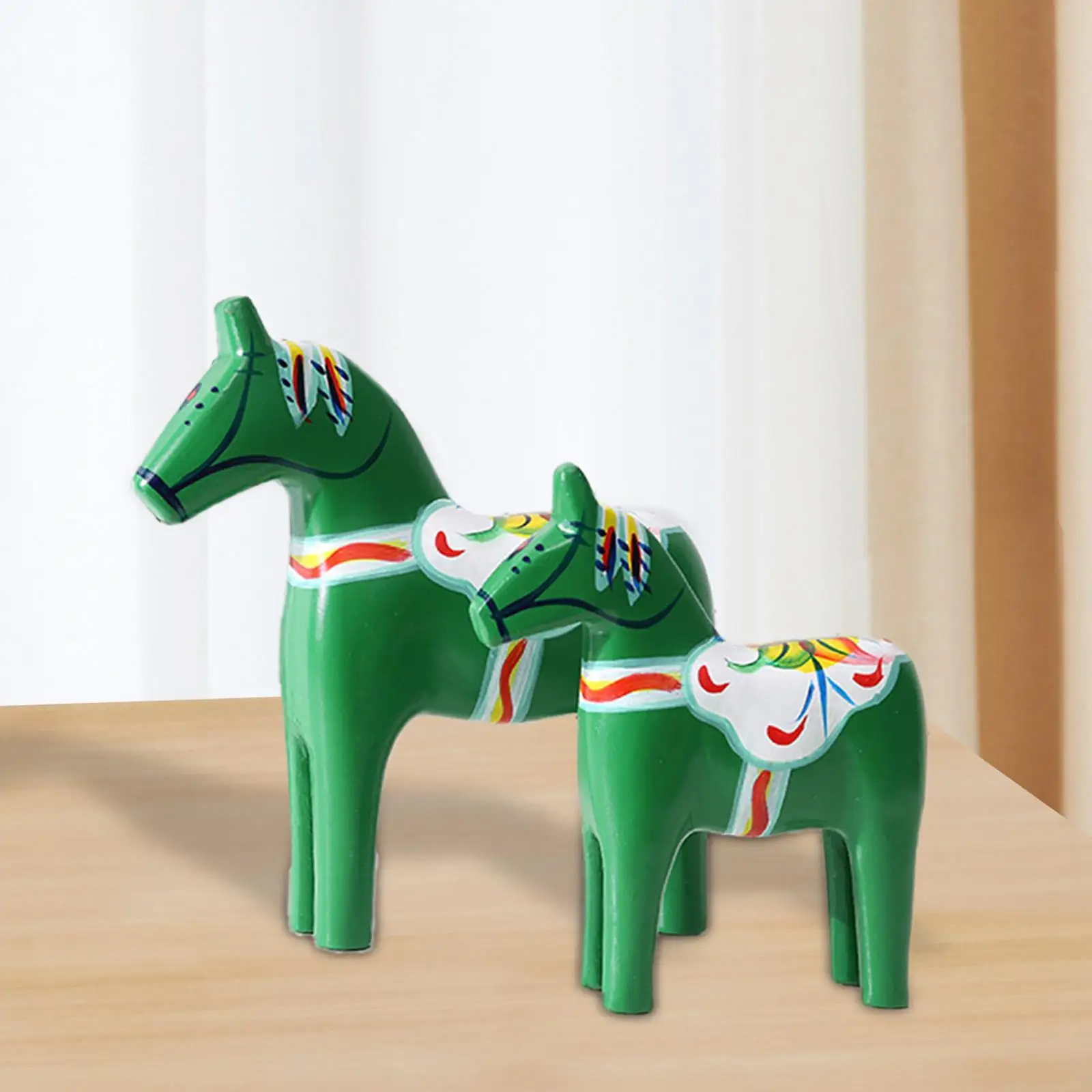 2 Pieces Dala Horse Ornaments Traditional Europe Swedish Dala Horse Statues 2 Pieces Dala Horse Ornaments Traditional Europe Swedish Dala Horse Statues