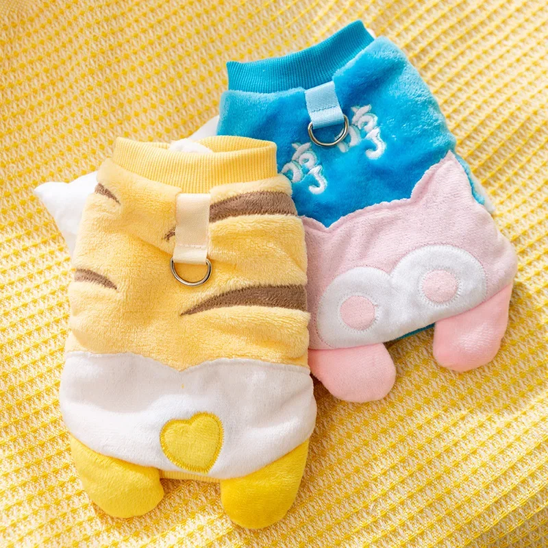 Otoño Invierno ropa bonita y de felpa para perros tracción maliciosa dos pies ropa de lana gruesa y cálida ropa para cachorros de oso de peluche - imagen 4