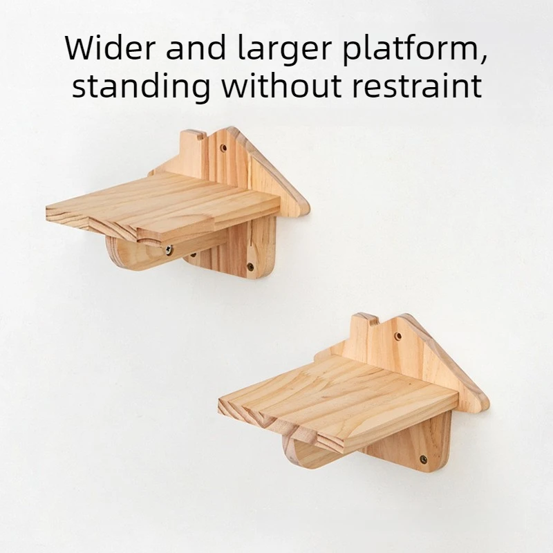 Nido de madera para gatos montado en la pared - Plataforma de salto - imagen 2