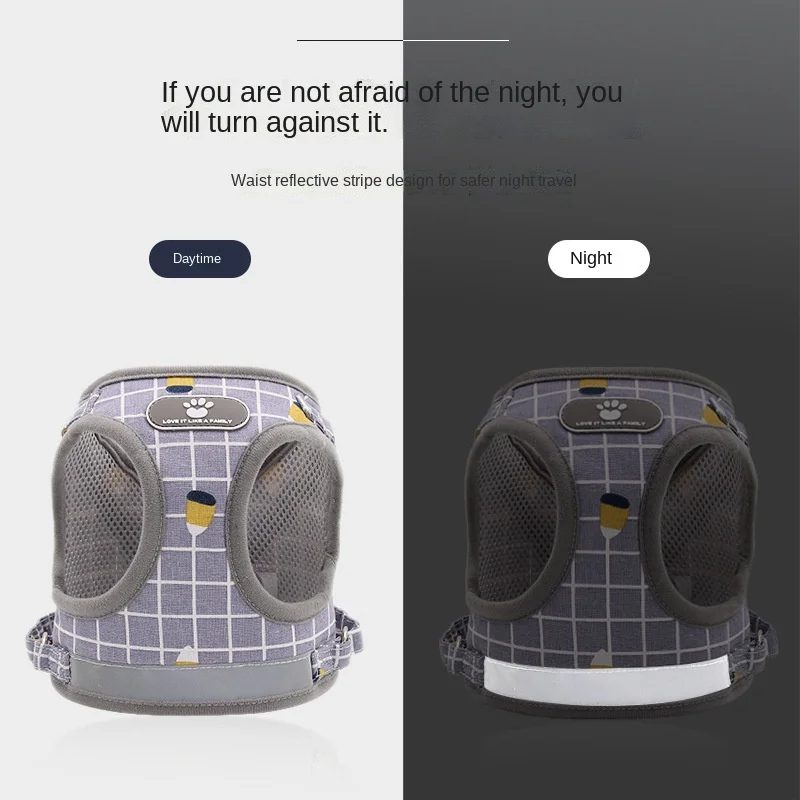 Suministros para perros Correa reflectante de seguridad para perro, transpirable y cómoda, sin pelo, no se cae fácilmente - imagen 3