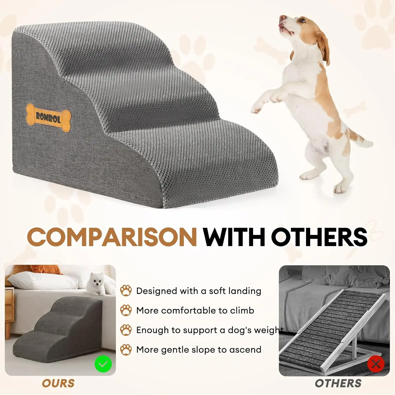 Escalera inclinada para perros y gatos con esponja extraíble sofá - imagen 5
