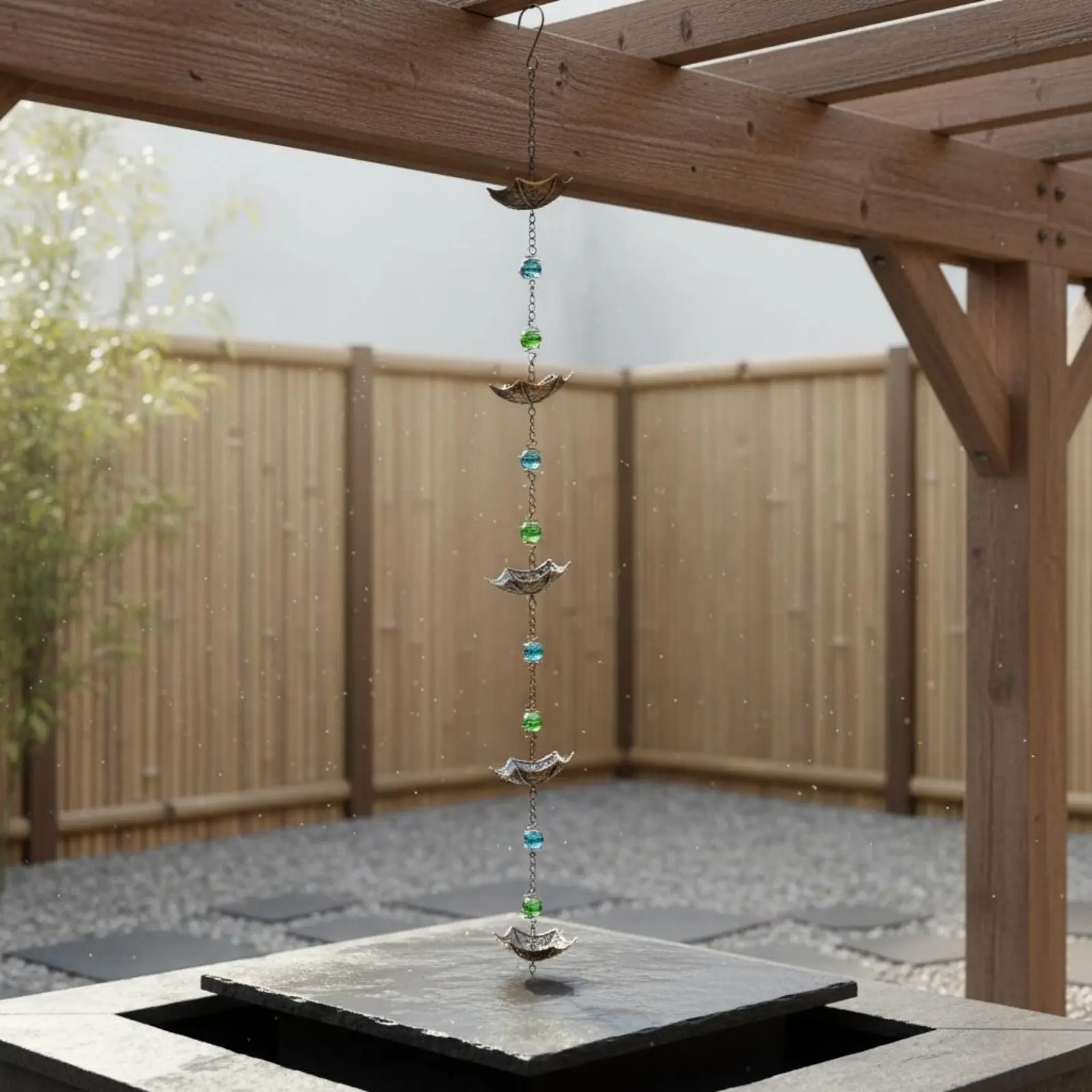Cadena de lluvia jardín con sonido relajante para perros y gatos - imagen 3