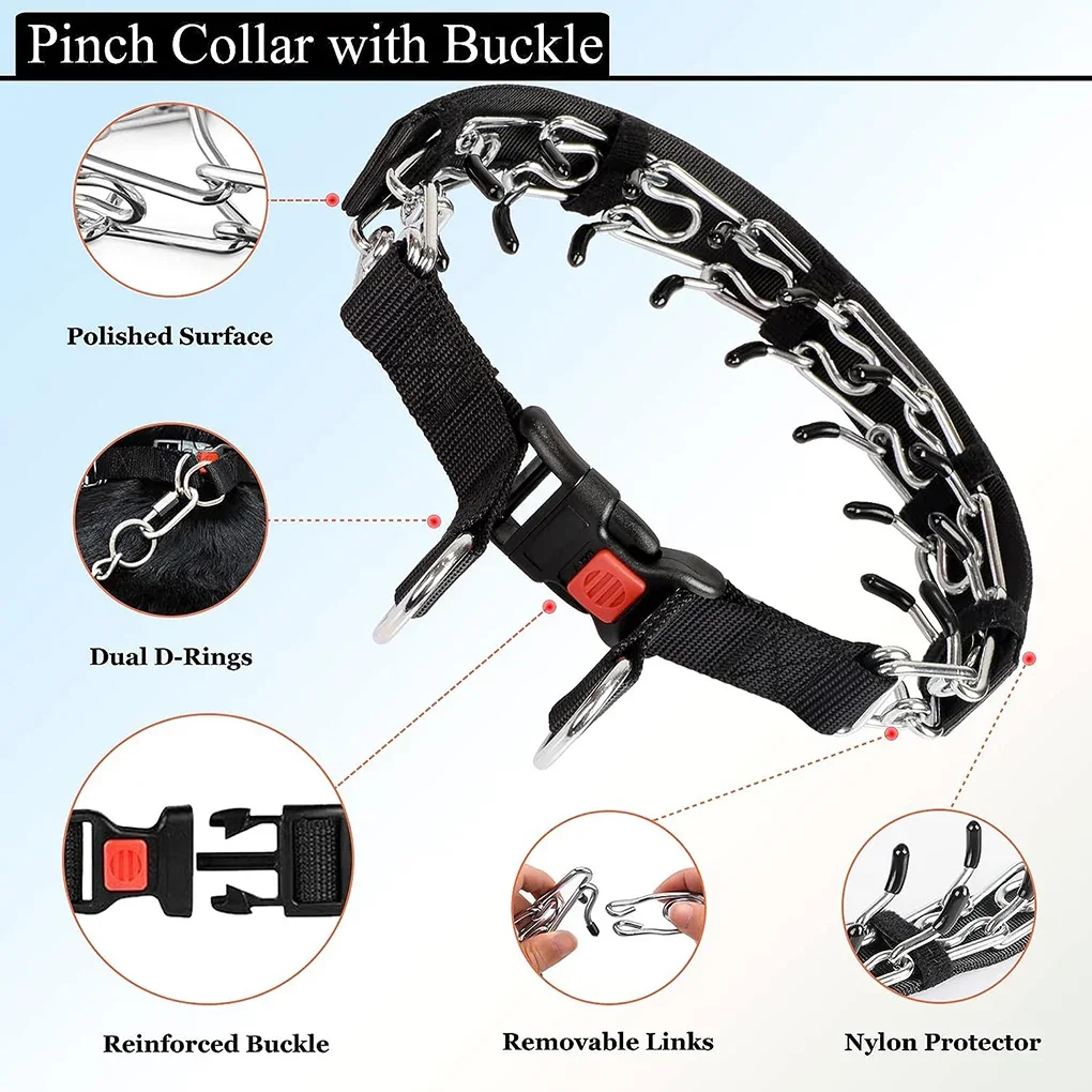 Collar de Choke para perros, accesorio reflectante cubierto con pinchos, hebilla ajustable para entrenamiento de perros pequeños y grandes - imagen 2