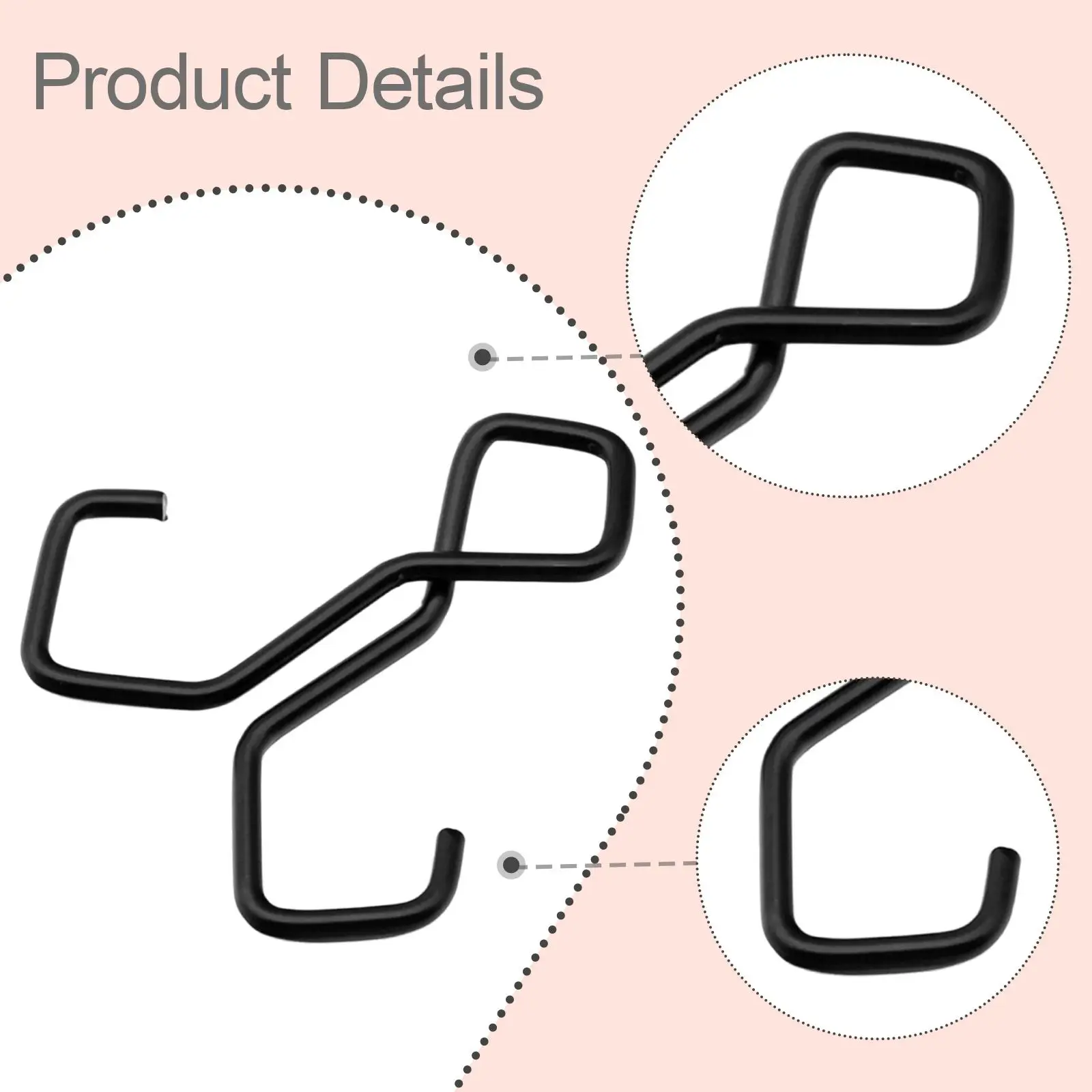 5x Portable Double Hooks Hangers, 6.3x6.1cm for Closet, Anti Slip Versatile Organization