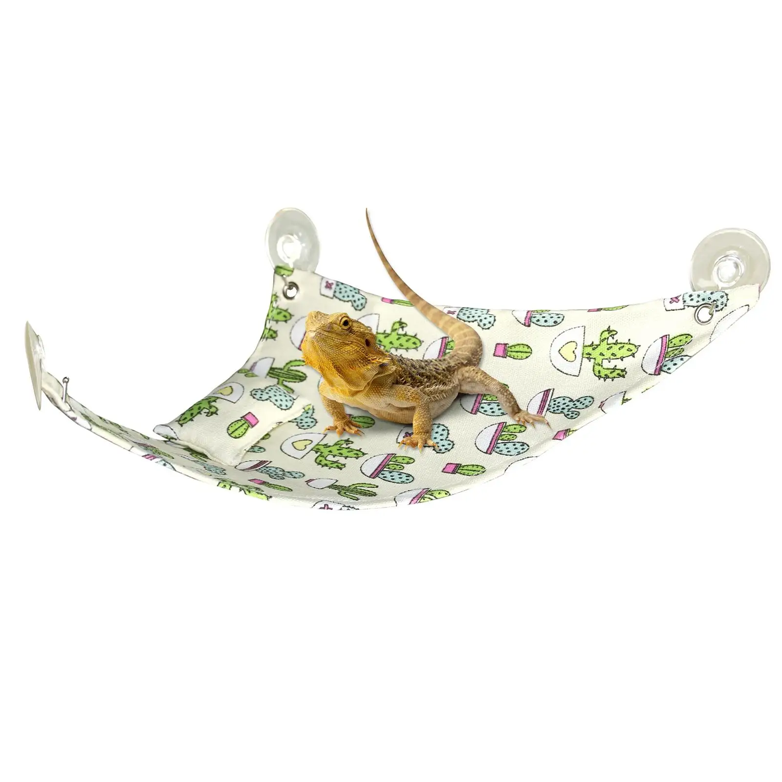 Reptile Hammock with Adhesive Hooks and Suction Hook Bed Lounger Ladder Hanging