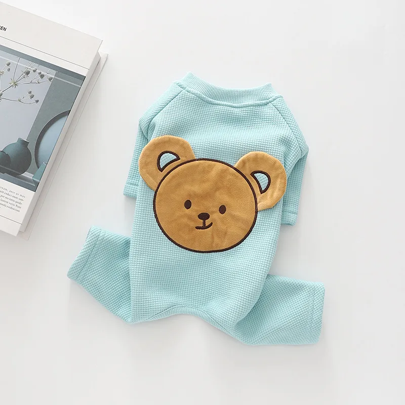 Otoño e Invierno mascota oso de peluche a cuadros mono para perro de cuatro patas abrigo Base de cuatro patas para mascota oso de peluche ropa para perros pequeños pijamas - imagen 2