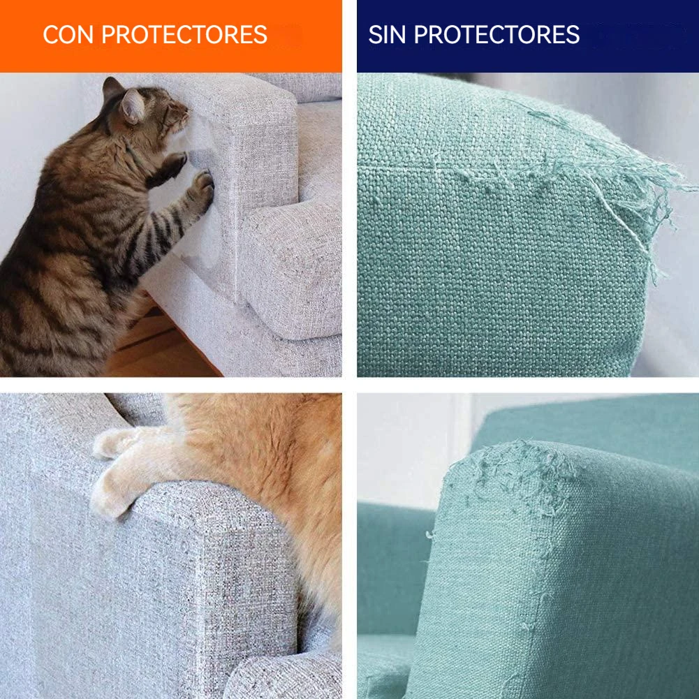 Protectores rascadores para gatos, raspador de sofá, poste rascador para gatos, cinta adhesiva duradera, almohadillas antiarañazos para patas de mascotas para sofá - imagen 5