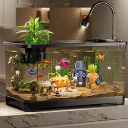 Pecera ecológica para peces y tortugas - tanque de plástico con tapa