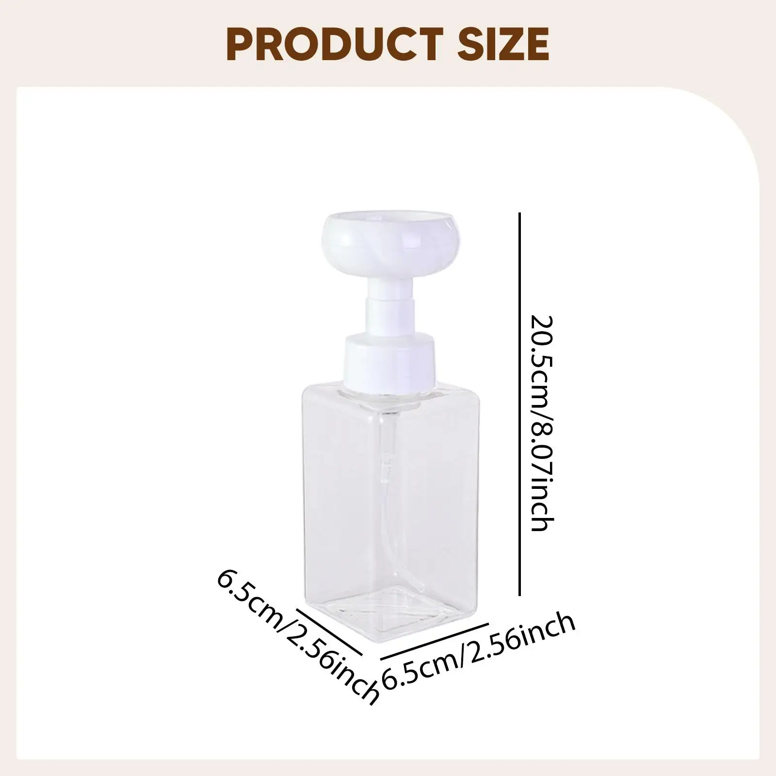 Foaming Soap Dispenser for Bathroom Kitchen, Clear Refillable Press Bottle Container, Liquid Hand Soap Dispenser