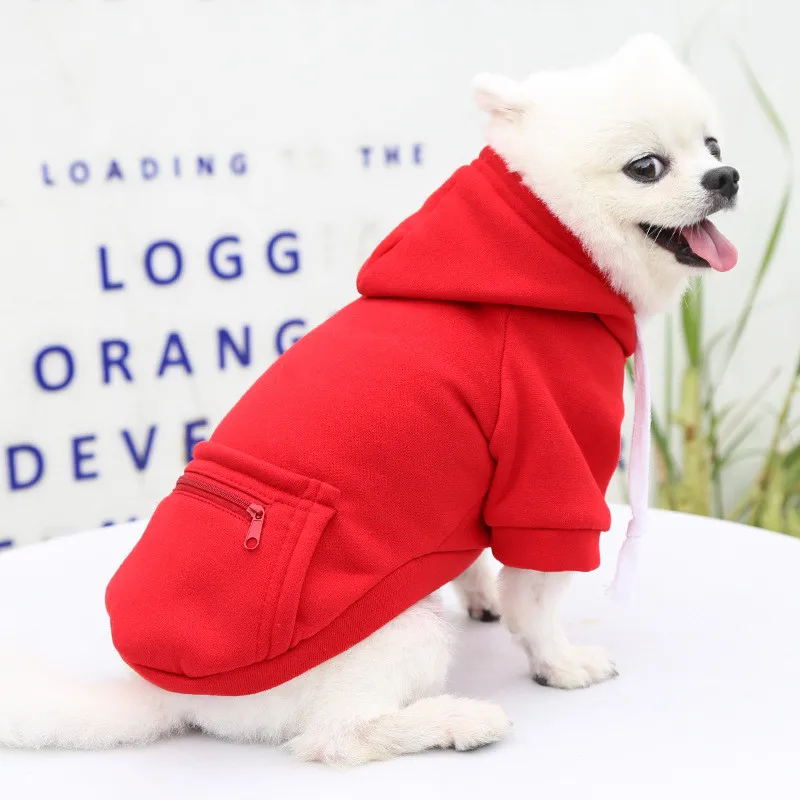 Sudaderas con capucha sólidas para perros, ropa para mascotas para perros pequeños, abrigo para cachorros, chaquetas, sudadera para Chihuahua, disfraz para perros y gatos, trajes de algodón para mascotas - imagen 3
