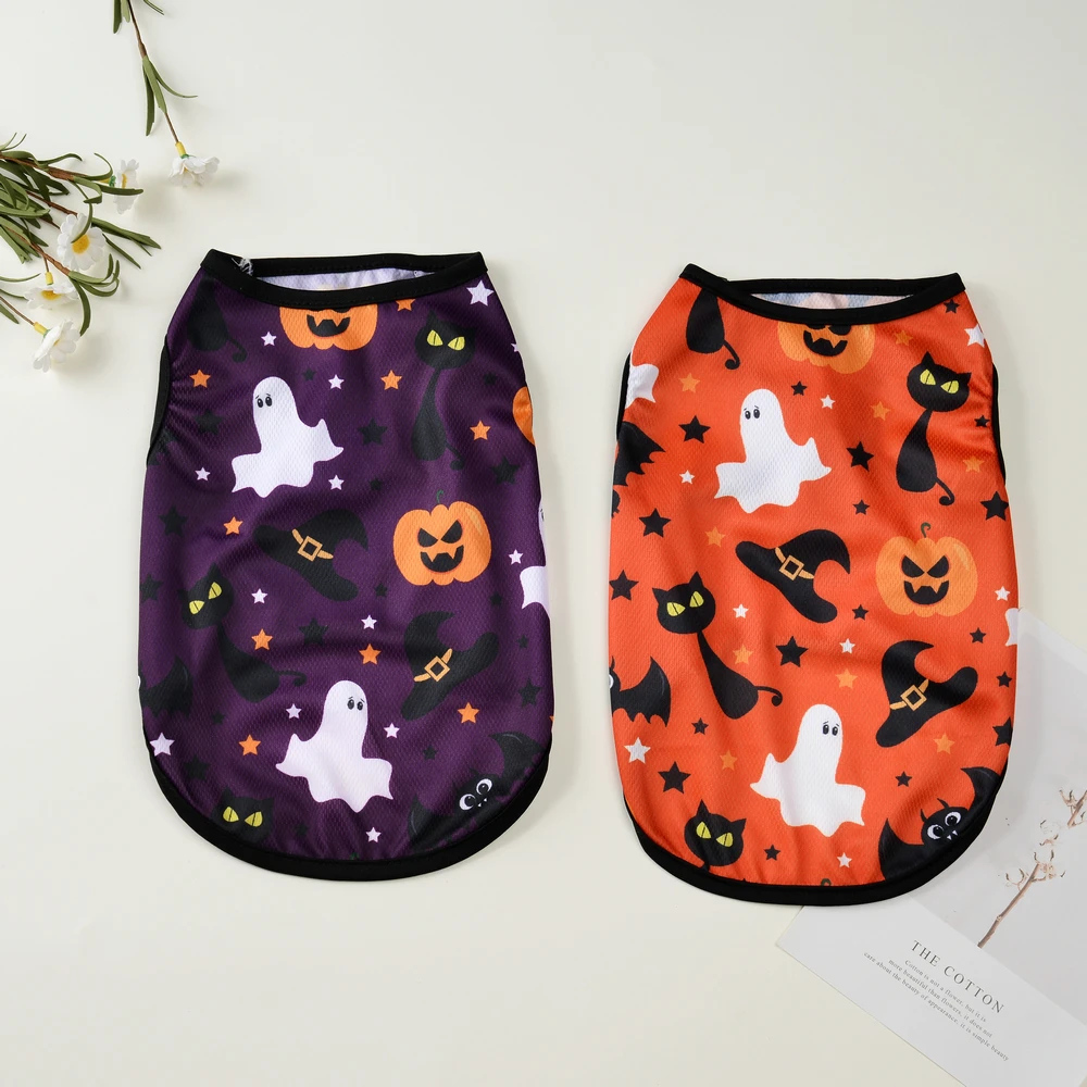 Halloween Pet Cat Clothes for Small Medium Dogs Cats Funny Breathable Puppy Kitten Cosplay Dress Up Costume Yorkie Pug Pullover - imagen 3