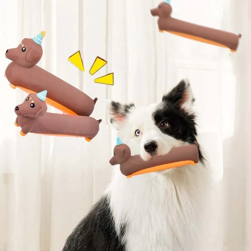 Juguete para masticar perros Dachshund silicona resistente a mordidas - imagen 2