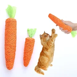 Juguete para gatos con sonido de zanahoria y rascador de cuerda