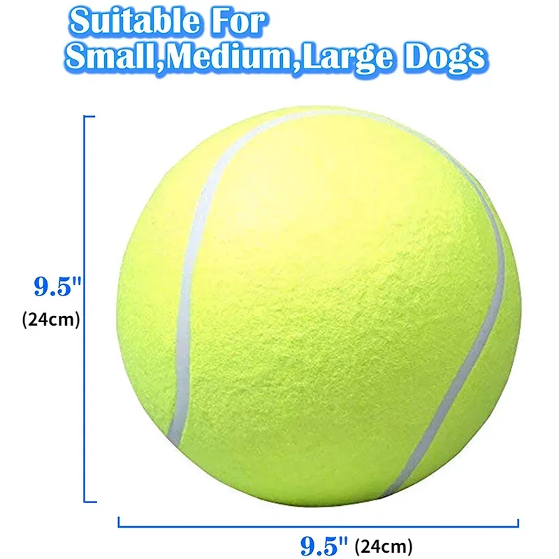 Juguetes para masticar para perros de 24cm, pelota de tenis, juguetes grandes para mascotas, pelota divertida para deportes al aire libre, regalo con agujas inflables, juguetes para perros grandes - imagen 4