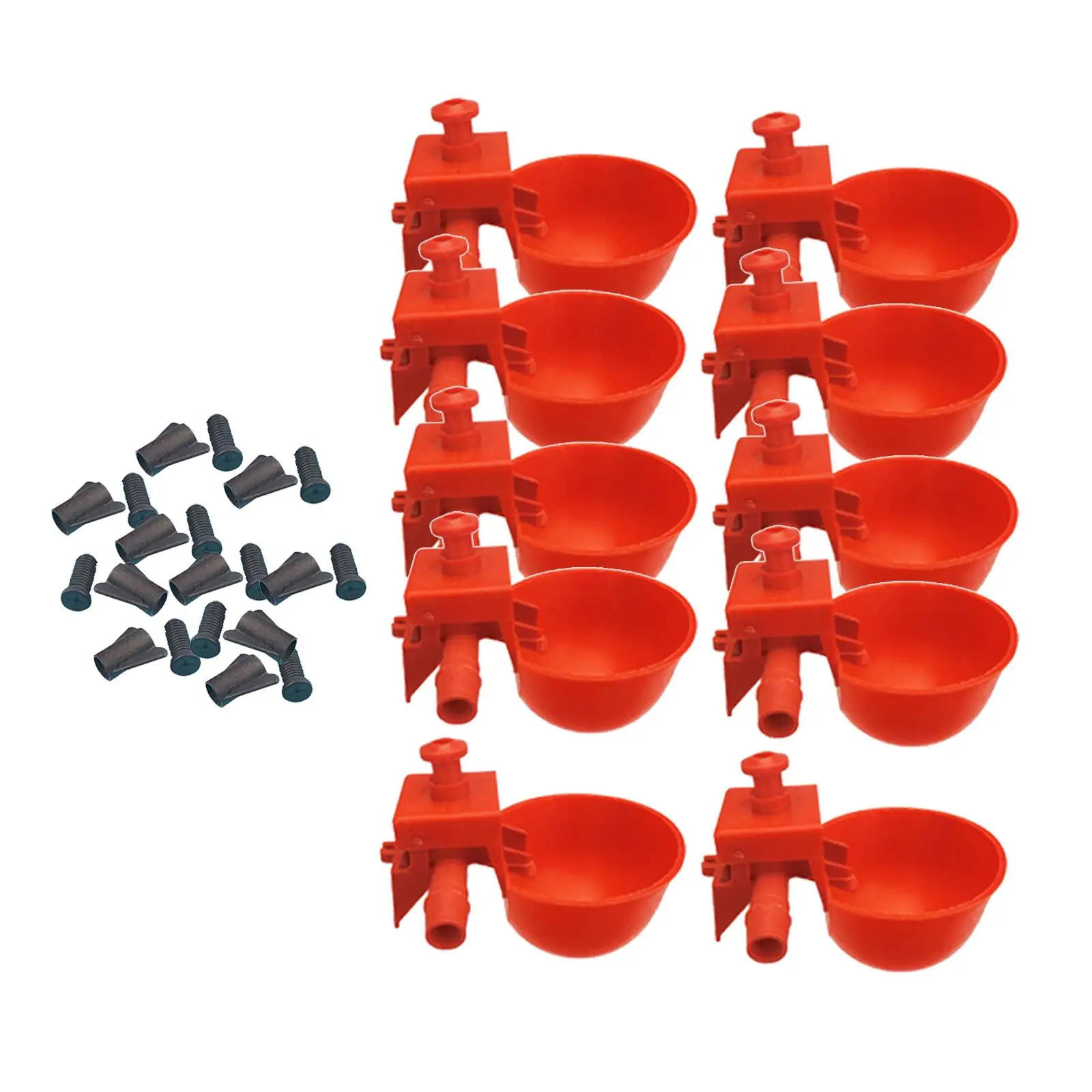 Paquete de 10 tazas automáticas para beber agua de aves de corral, bebedero de plástico para pollos, herramienta colgante para granja de pollos - imagen 3