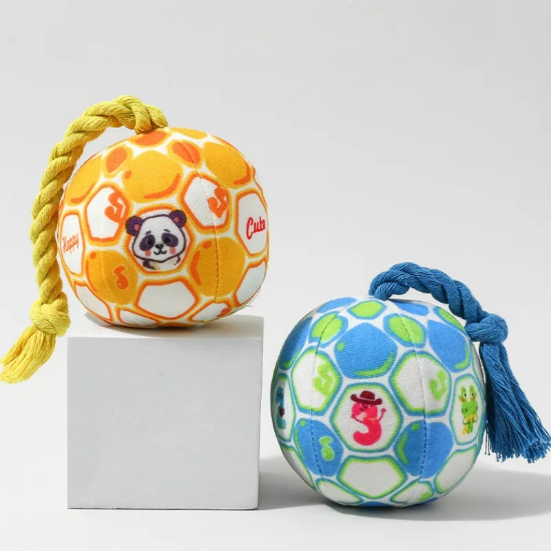 Juguetes chirriantes de lana para perros, suministros interactivos para mascotas, bolas de molienda de dientes resistentes al masticable para interiores, productos de entrenamiento para cachorros - imagen 5