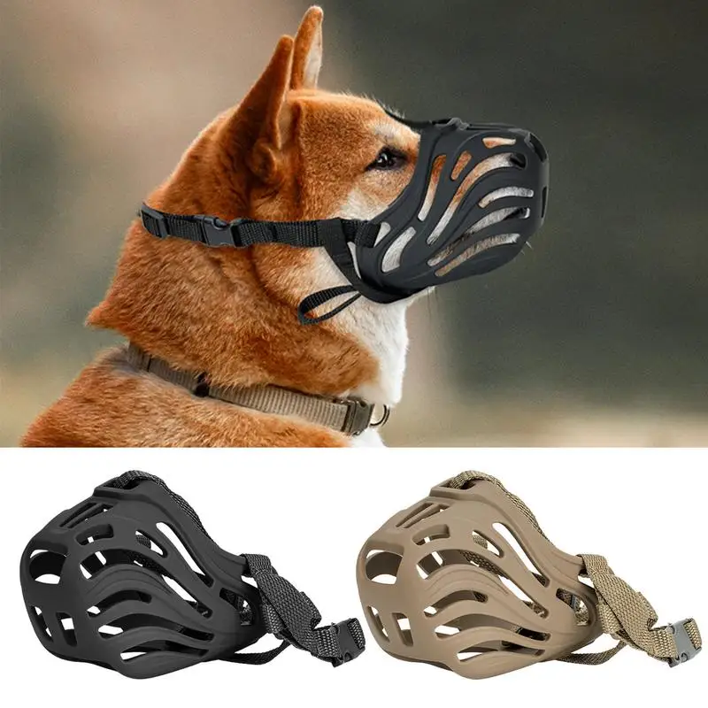 Bozal reflectante ajustable para perro, cesta acolchada suave, antimordedura, malla de aire para masticar y lamer, bozal para perro bebedero, negro - imagen 2