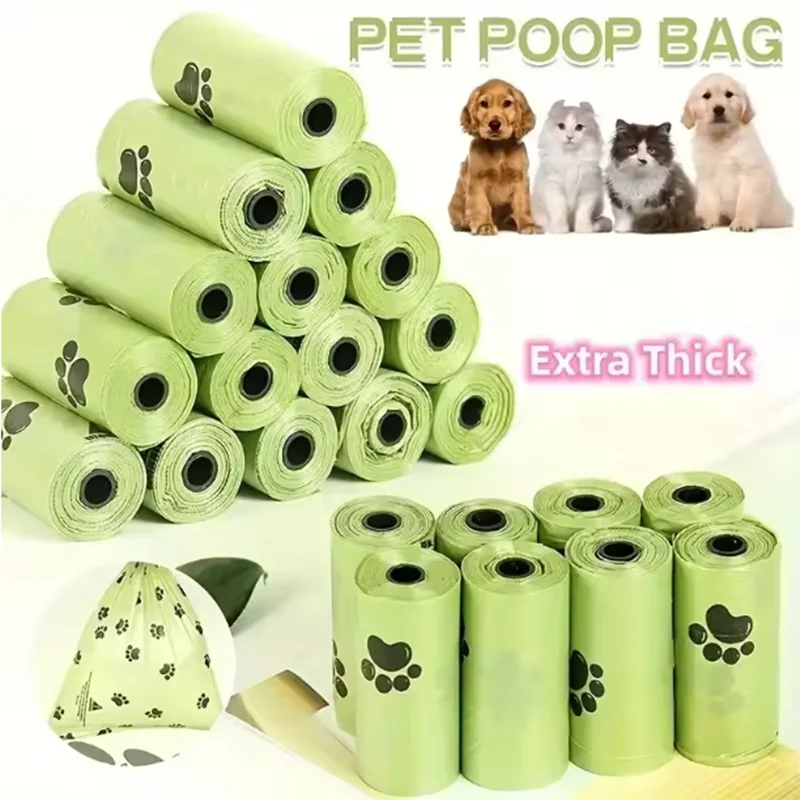 Bolsas para excrementos de perros calientes, bolsas biodegradables a prueba de fugas para residuos de mascotas para caminar con perros, bolsa de limpieza al aire libre, paquete de suministros para mascotas
