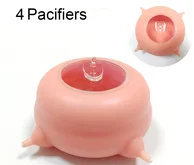 Pink four pacifiers