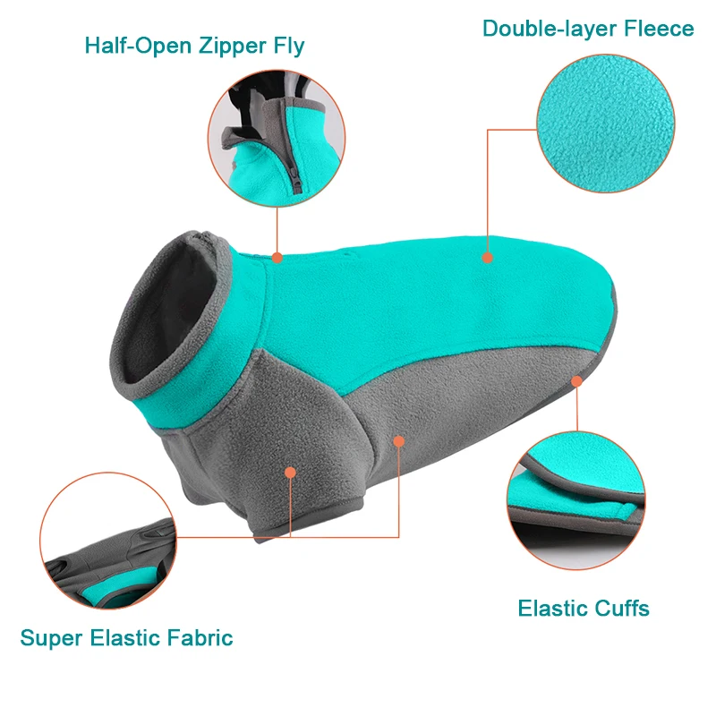 Vestiti per cani da compagnia in pile super elasticizzato per cani di piccola taglia media Felpa per cani da cucciolo invernale Cappotto per bulldog francese Abiti per carlino Chihuahua - imagen 3