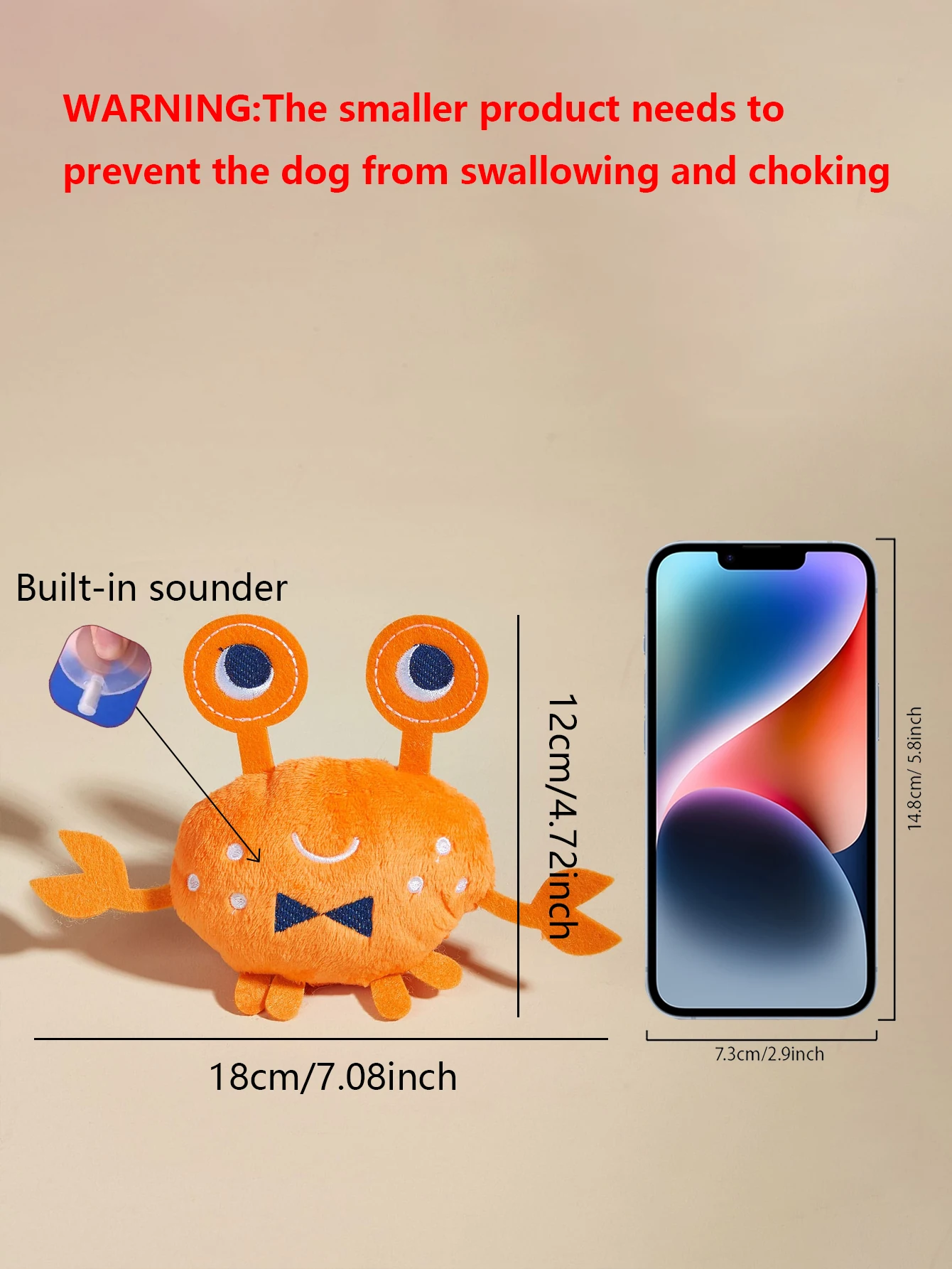 Juguete mordedor para perros en forma de cangrejo - denticion y juego - imagen 2