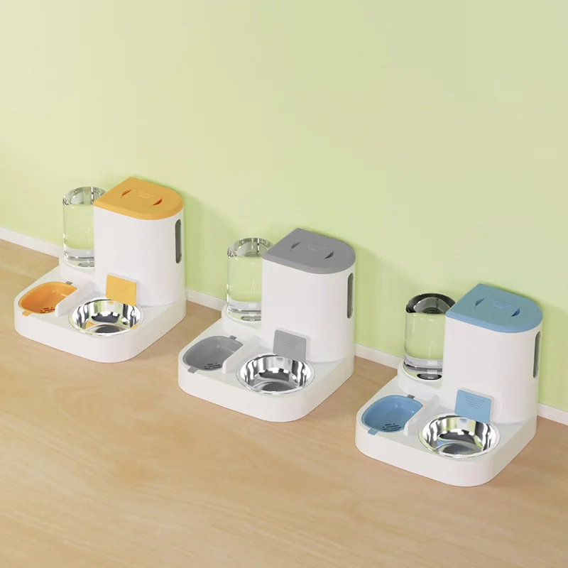 Dispensador automático de comida para gatos de gran capacidad, cuenco de agua potable, suministros para mascotas, contenedor de comida para perros con separación húmeda y seca - imagen 3