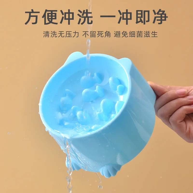 Cuenco de plástico para asfixia para mascotas, protector para el cuello, cuenco de comida para gatos, cuenco de arroz, asfixia lenta, productos para mascotas, accesorios para gatos, 1 piezas - imagen 2