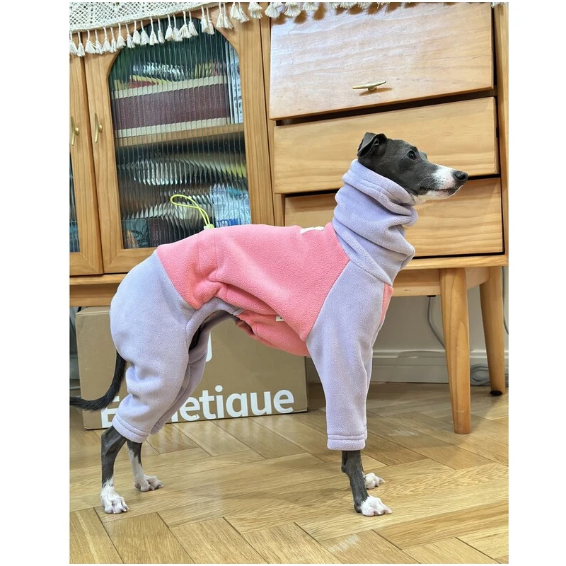 Whippet-ropa de cuello alto para perro, abrigo de forro polar cálido, pijama, mono, Galgo Italiano, Lurcher Galgo