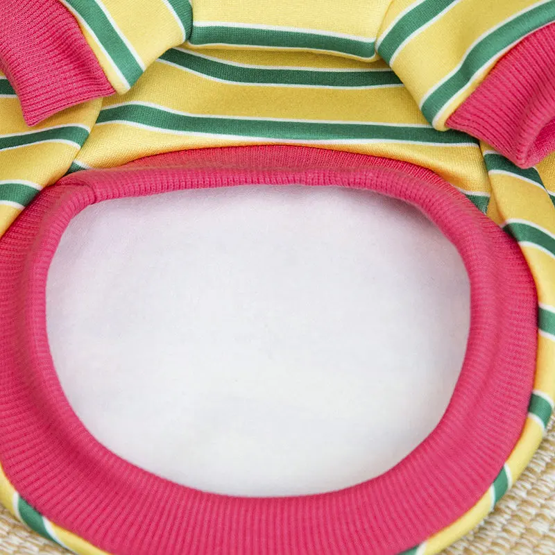 Ropa de invierno a rayas para perros, jerséis cálidos, sudaderas con capucha para perros pequeños, Yorkie, perro salchicha, disfraces para mascotas, traje, sudadera para cachorros XS - imagen 2