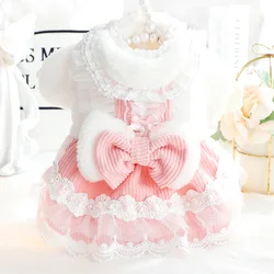 Vestido con lazo para perros mini y gatos pequeños