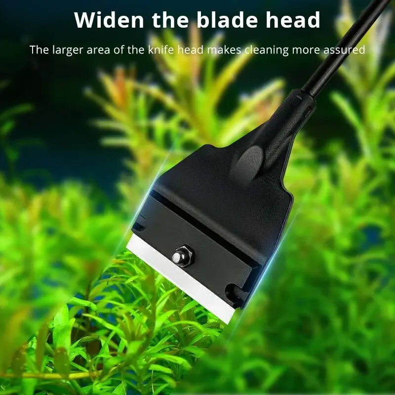 Limpiador raspador de algas para acuario, mango largo, hoja de afeitar desmontable para tanque, herramienta limpiadora de vidrio, cepillo limpiador para acuario - imagen 5