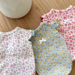 Chaleco floral de algodón para perros pequeños – mangas voladoras
