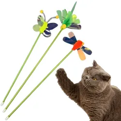 Juguete interactivo para gatos con plumas y lentejuelas