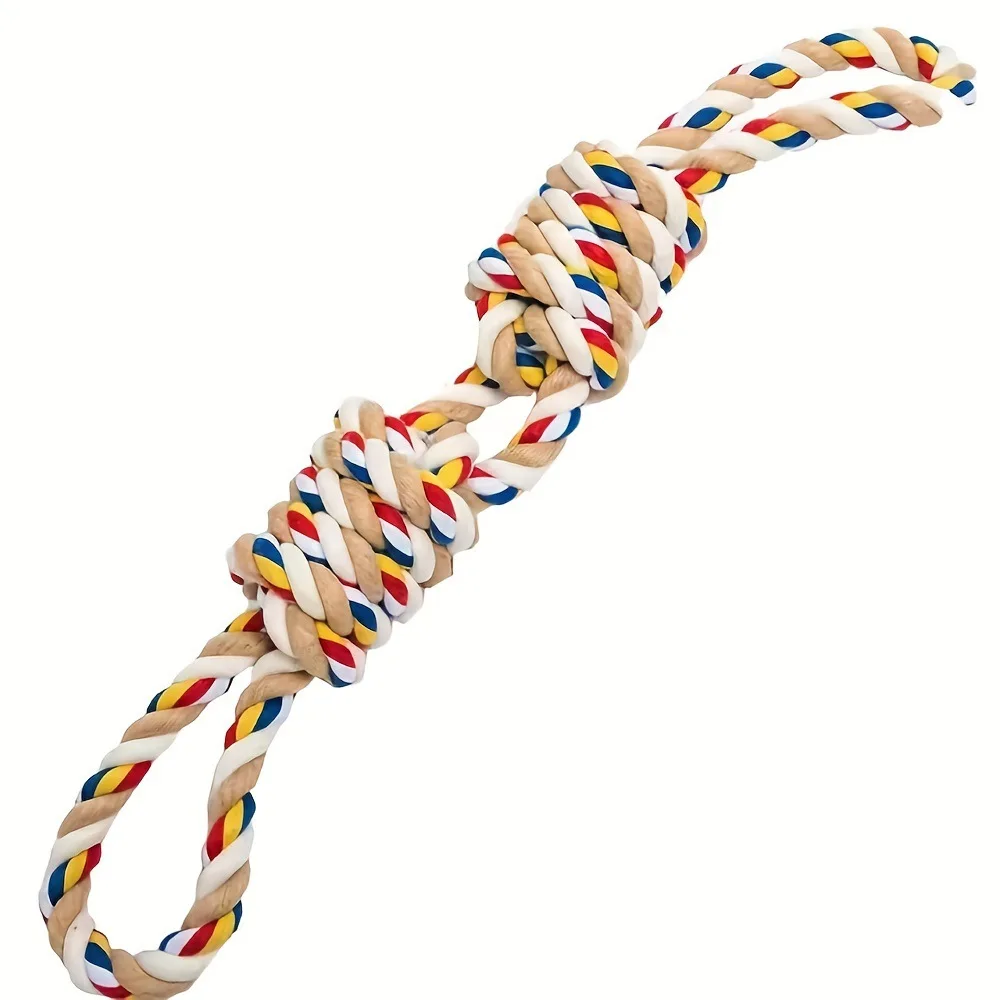 Juguete indestructible para mascotas de 40cm para perros medianos y grandes, cuerda de algodón natural resistente, juguete para cachorros, juguetes antiestrés para perros, cepillo de dientes - imagen 3