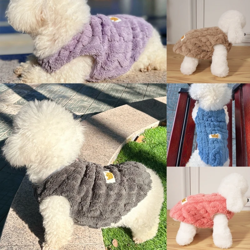 Suéter para perros pequeños, suéter cálido de invierno de Color sólido para mascotas, ropa para perros pequeños y medianos, ropa para cachorros, suministros para perros - imagen 4