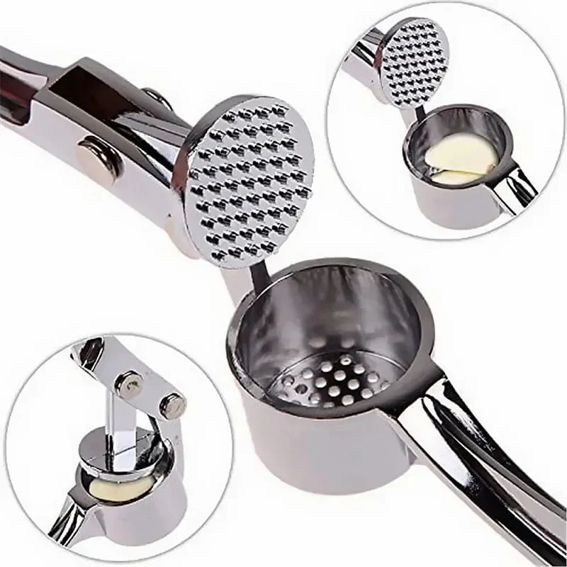 Prensa trituradora de ajo, picadora de cocina de acero inoxidable, exprimidor de ajo, prensa Manual, herramienta de molienda, accesorios de cocina - imagen 4