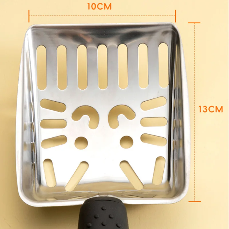 Cuchara de arena para gatos de acero inoxidable, fácil de oxidar, lavable, pala para limpieza de inodoro para gatos - imagen 4