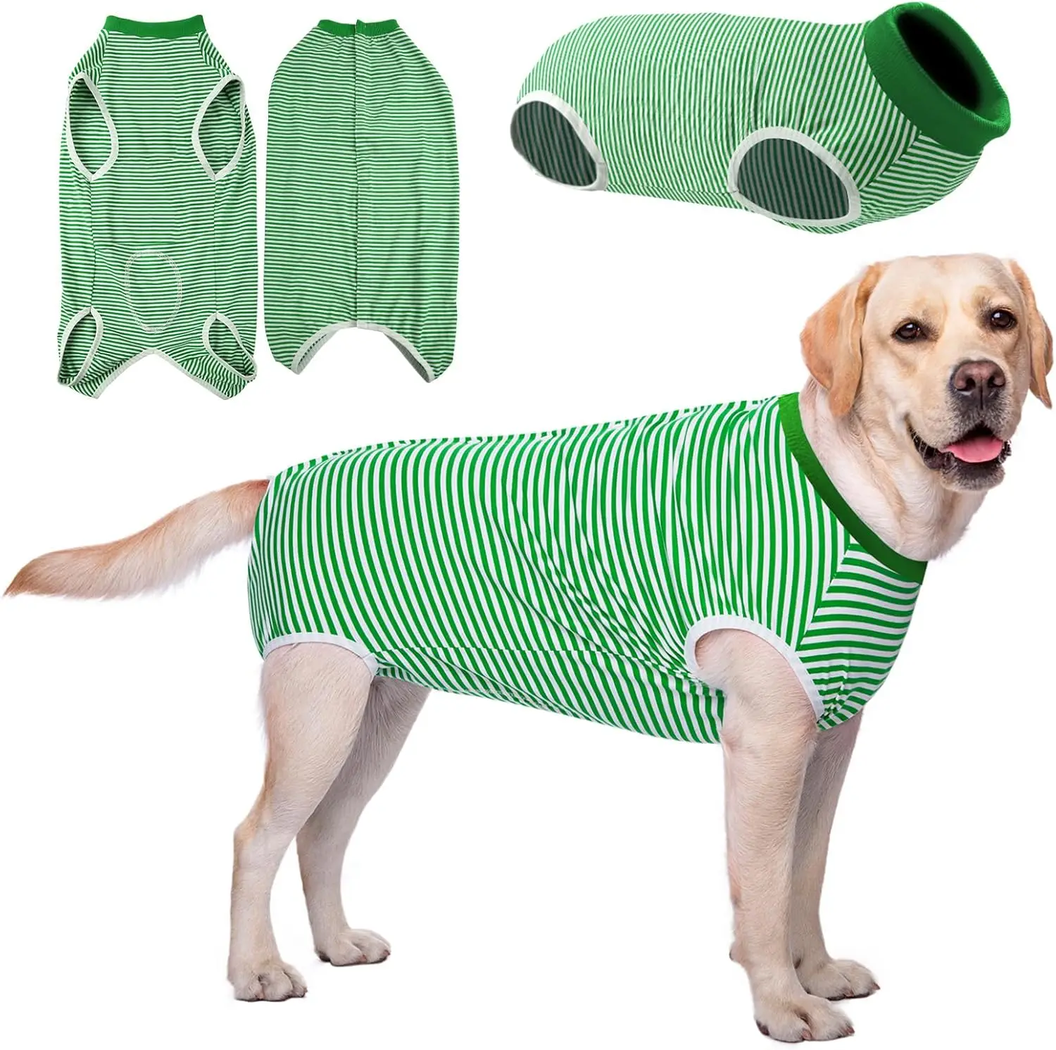 Traje de recuperación para perros, camisa de recuperación de heridas abdominales para perros medianos y grandes, mono antilamer para mascotas después de la cirugía