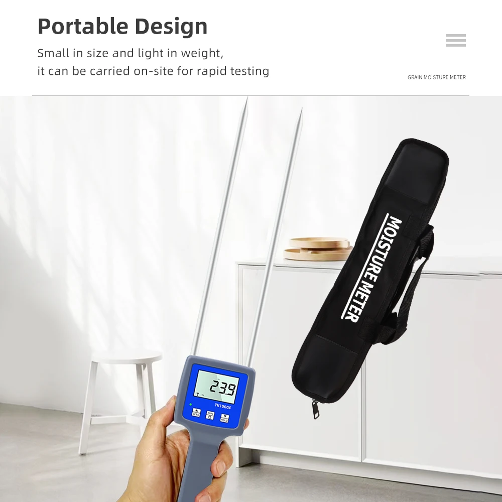 Probador de humedad de almidón TK100GF, higrómetro Digital LCD, analizador de humedad, Detector de humedad para maíz, trigo, arroz, harina de frijol - imagen 2